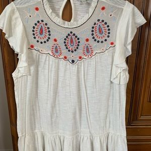 Boho chic cream tunic top